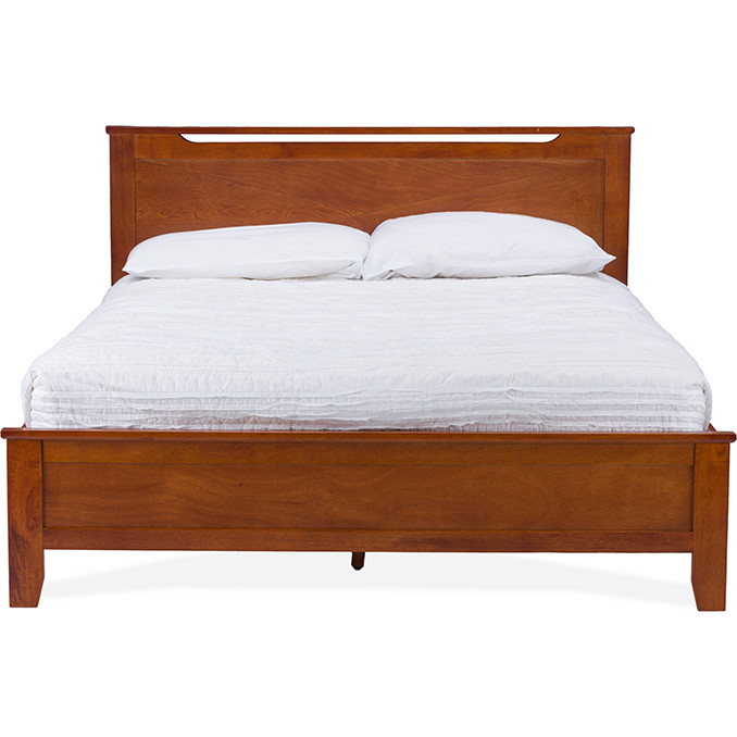 Baxton SB312 Twin Bed Antique Oak Demitasse Twin Bed in Brown